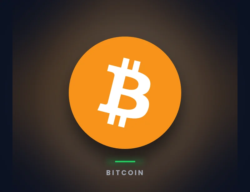 Bitcoin logo on Genghis dark brand background, buy gift cards with BTC